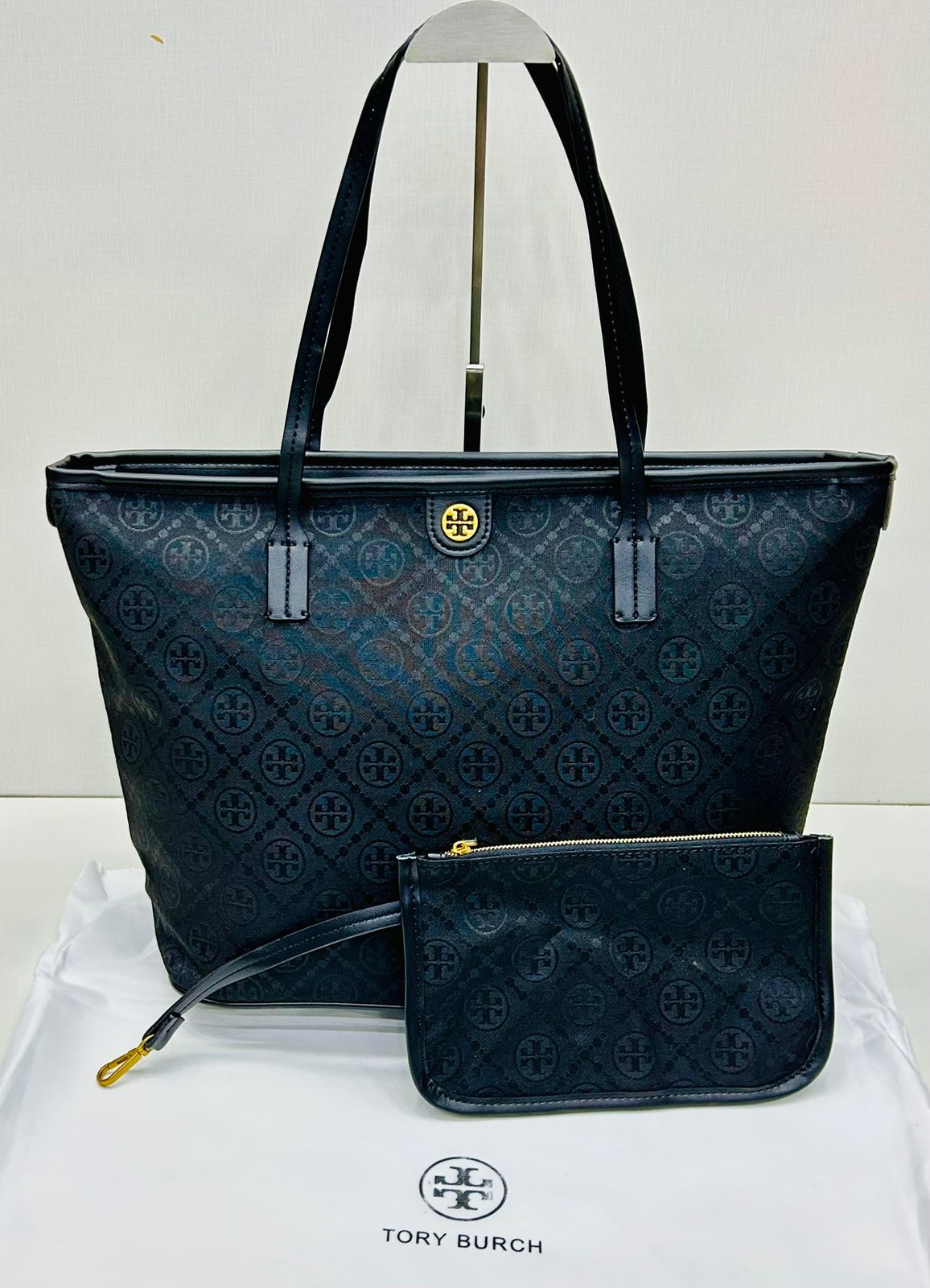 Tory Burch Monogram Tote Bag with Pouch